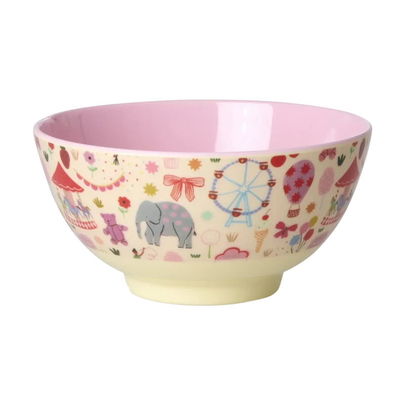 rice Mittelgroße Kinderschüssel Pink - Fun Fair Print