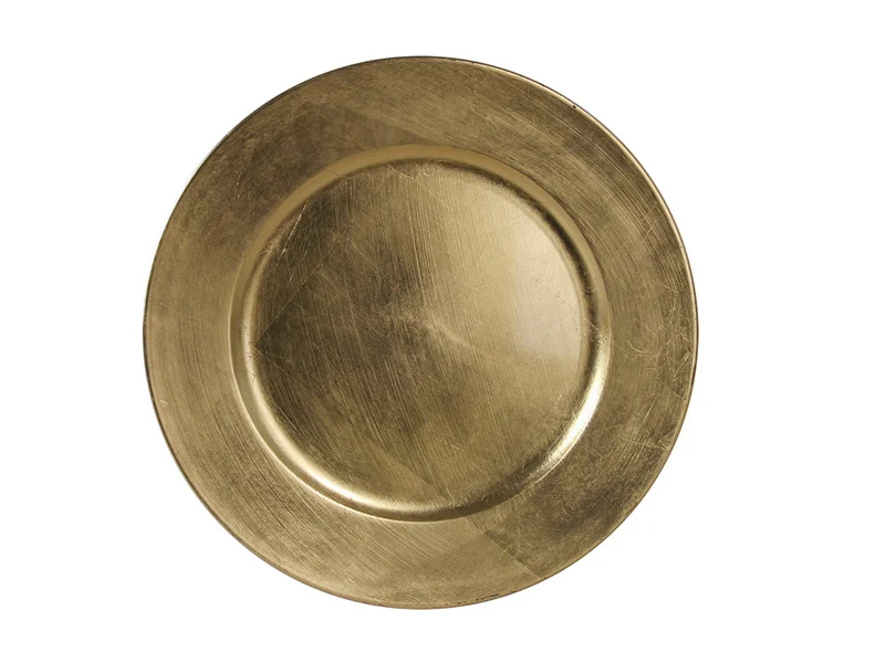 pc. 1 plastic plate gold Ø33 cm