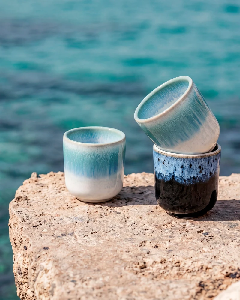 Alcachofra Becher klein grünblau