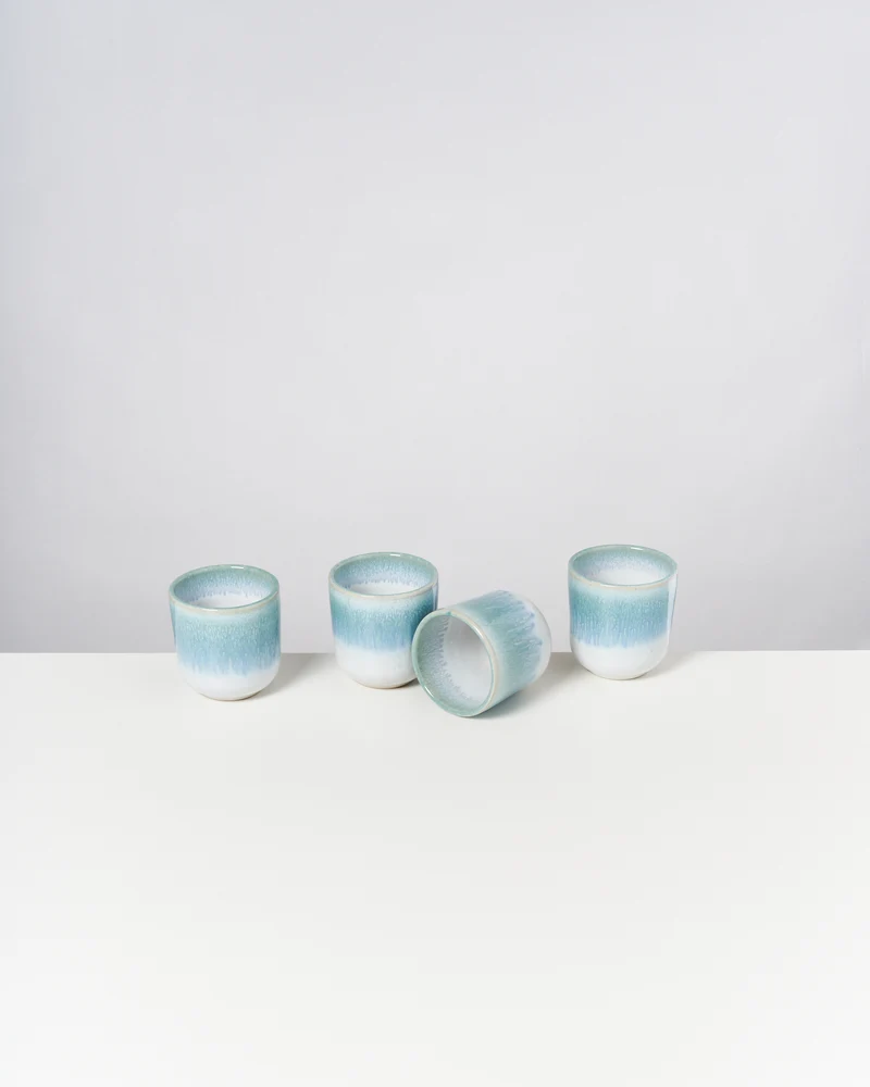 Alcachofra Becher klein grünblau 4er-Set