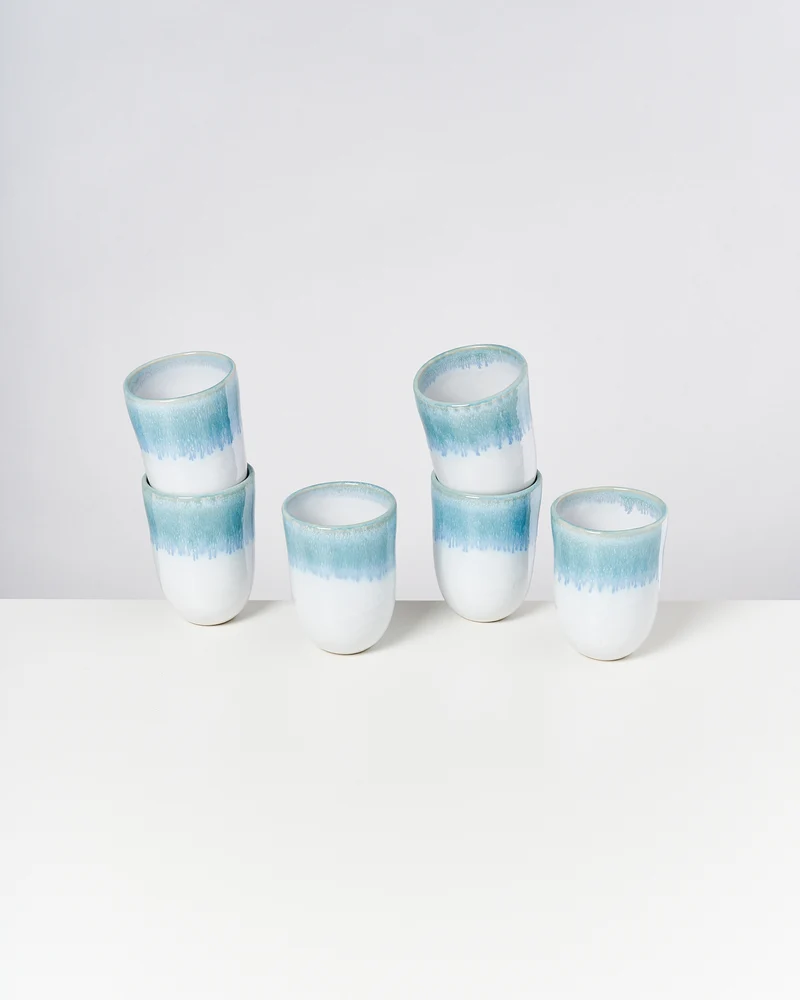 Alcachofra Becher groß grünblau 6er-Set