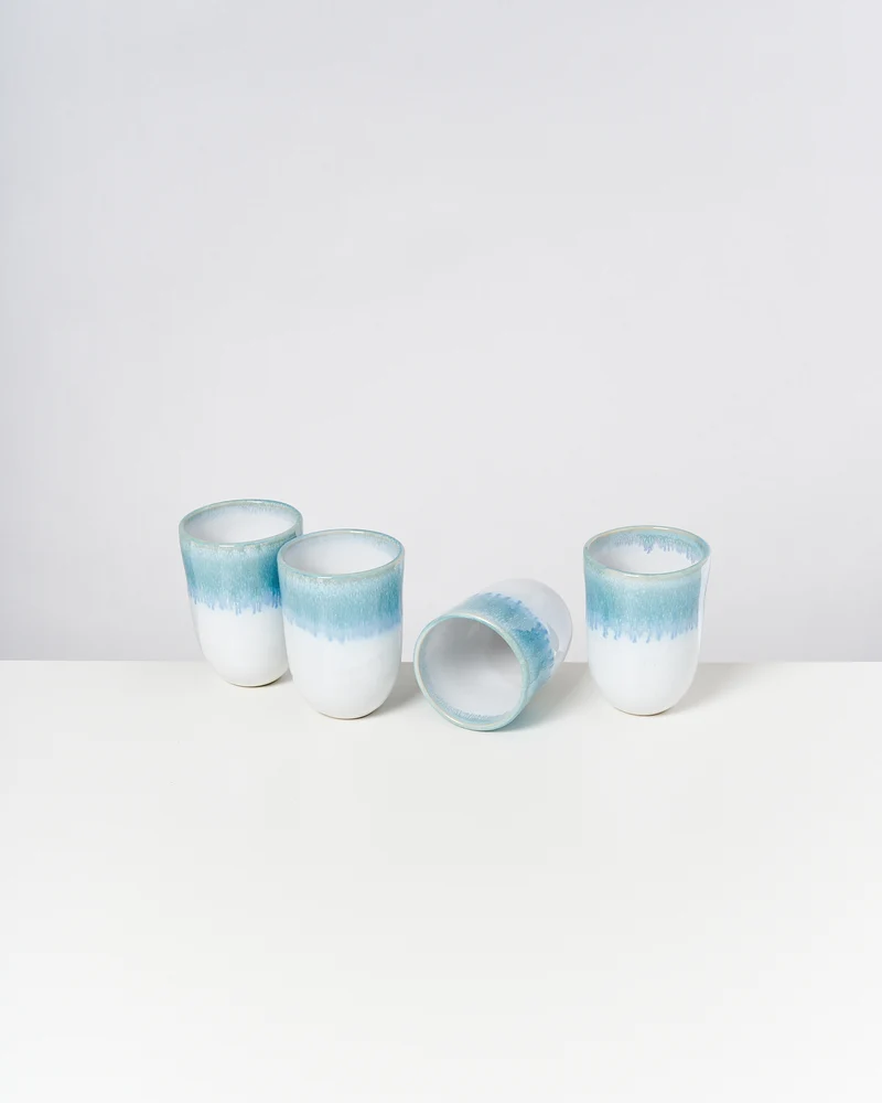 Alcachofra Becher groß grünblau 4er-Set