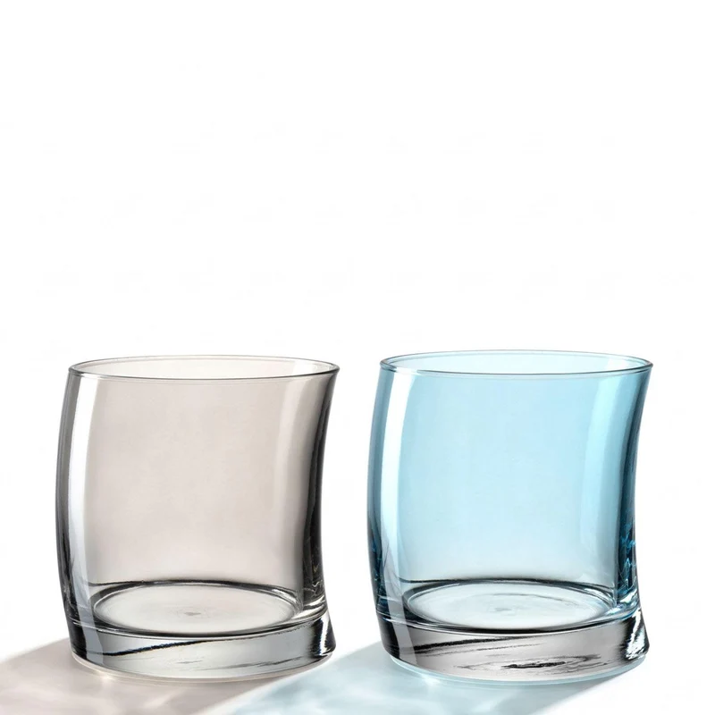Trinkglas SWING 355ml grau/hellblau 2er-Set