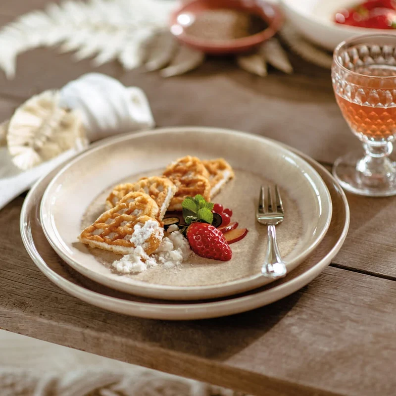 Villeroy & Boch Frühstücksteller / Dessertteller Perlemor Sand - ø 24 cm