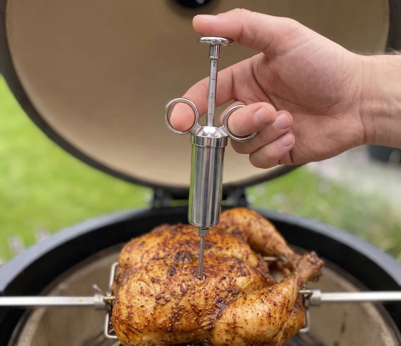 Keij Kamado Marinade Spritze / Fleischinjektor RVS