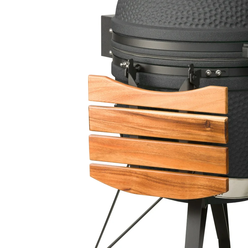 Keij Kamado Beistelltische - Beistelltischset - Griff - Beistelltisch BBQ - Side Tables - Walnuss Holz - Braun - 3 Stück - für 21/23 Zoll