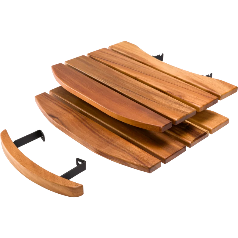 Keij Kamado Beistelltische - Beistelltischset - Griff - Beistelltisch BBQ - Side Tables - Walnuss Holz - Braun - 3 Stück - für 21/23 Zoll
