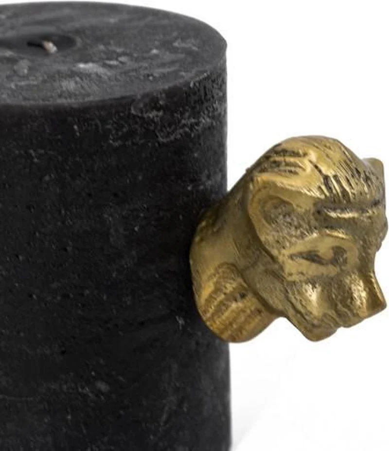 Kaarssteker tijger aluminium 6,5x3x8cm goud