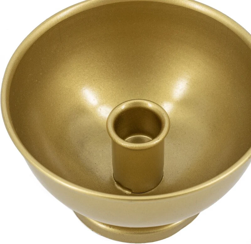 Kandelaar in kom metaal D13 H7cm goud