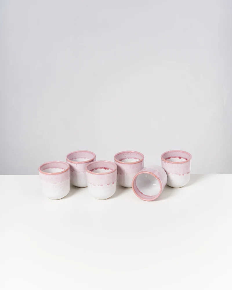 Copa Alto Becher klein rosa weiß 6er-Set