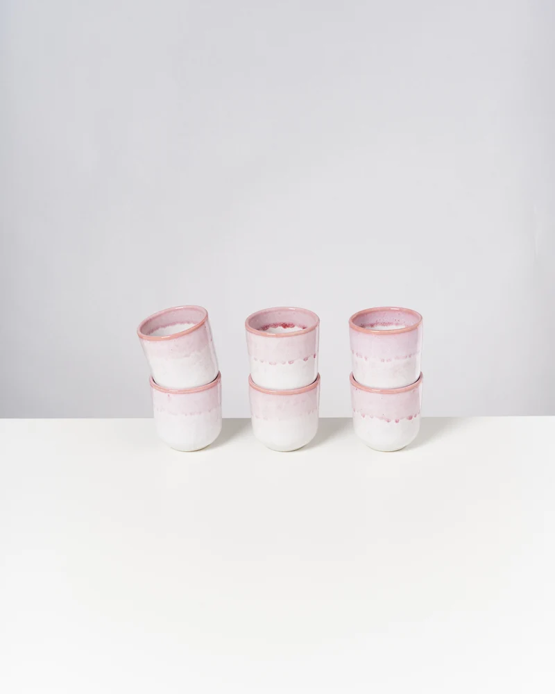 Copa Alto Becher klein rosa weiß 6er-Set