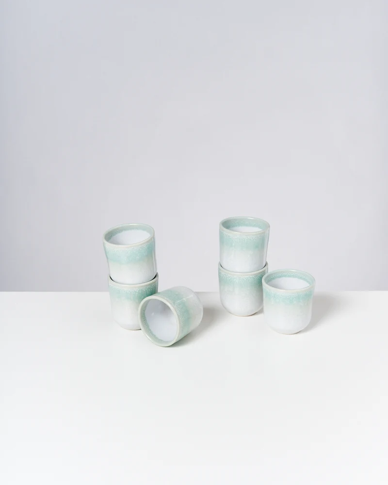 Copa Alto Becher klein mint weiß 6er-Set