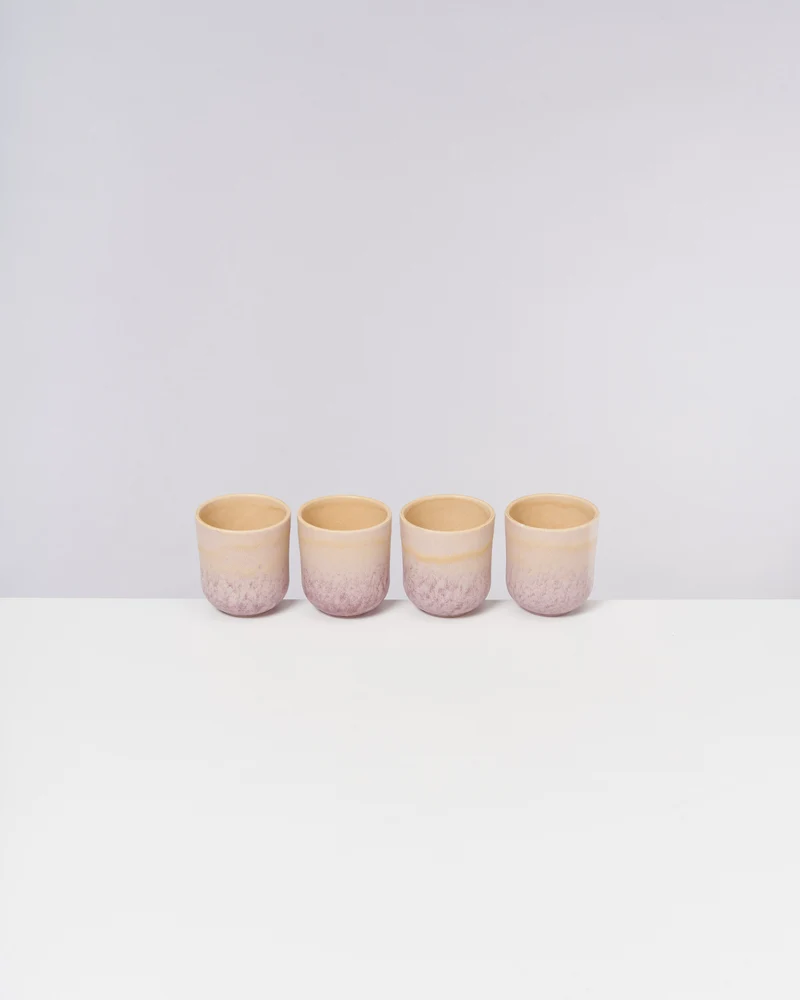 Copa Alto Becher klein apricot flieder 4er-Set