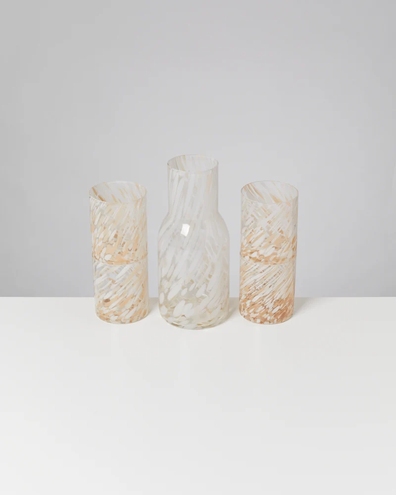 Joia Glas groß drops sand 5er-Set
