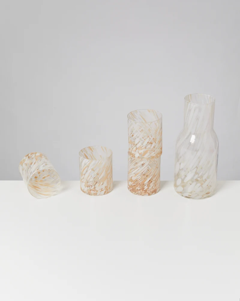 Joia Glas groß drops sand 5er-Set