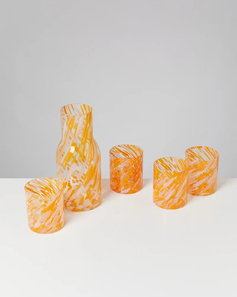 Joia Glas groß drops orange 5er-Set
