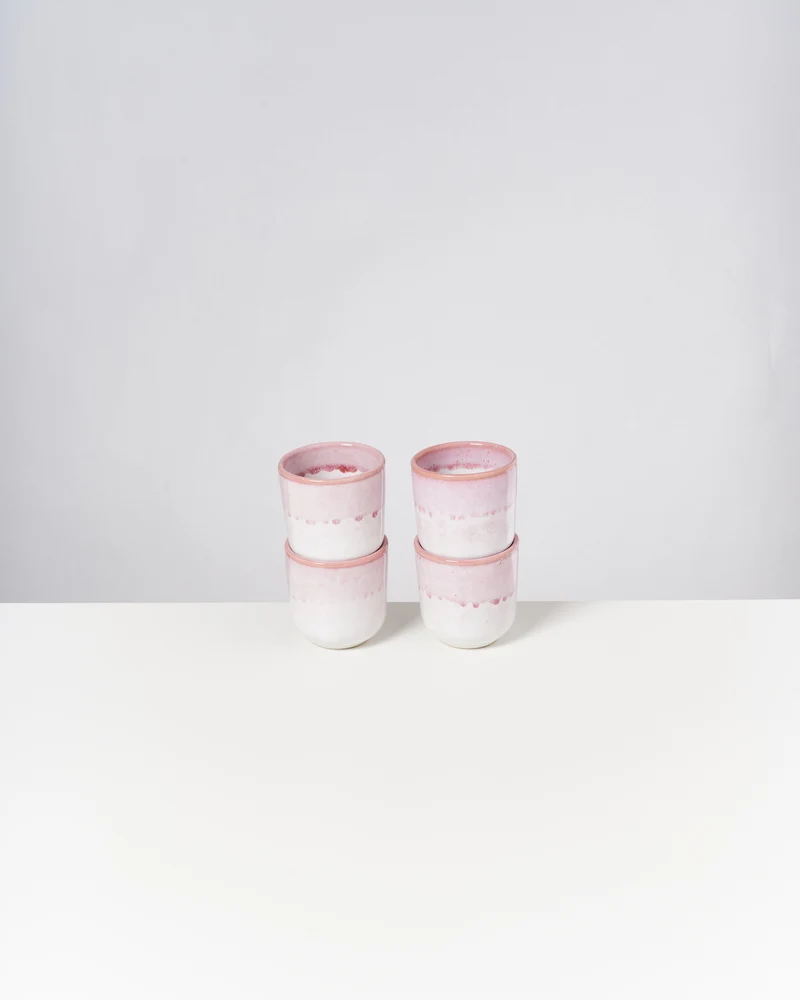 Copa Alto Becher klein rosa weiß 4er-Set