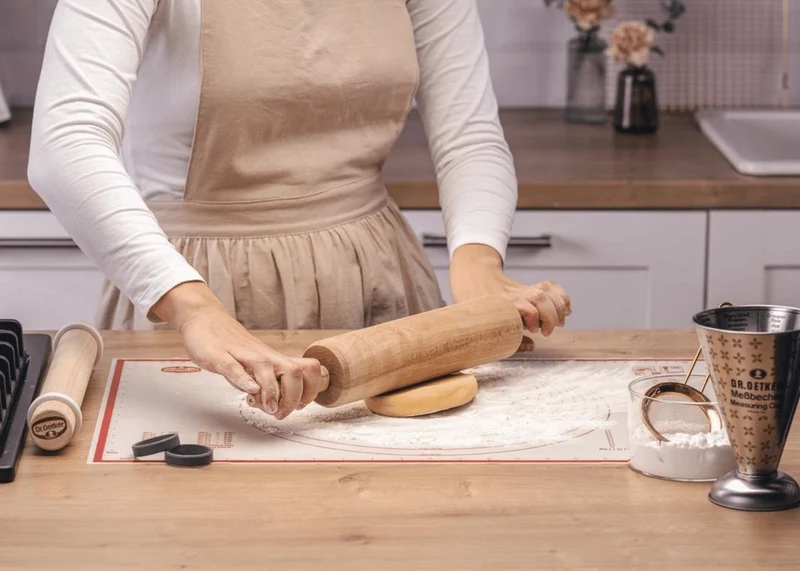Dr. Oetker Teigroller Buchenholz 42 cm - Nudelholz Backen Teigrolle