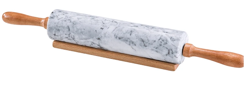 Cosy & Trendy Teigroller Marmor Marmor-Holz Grau/Braun 45cm - Nudelholz Backen