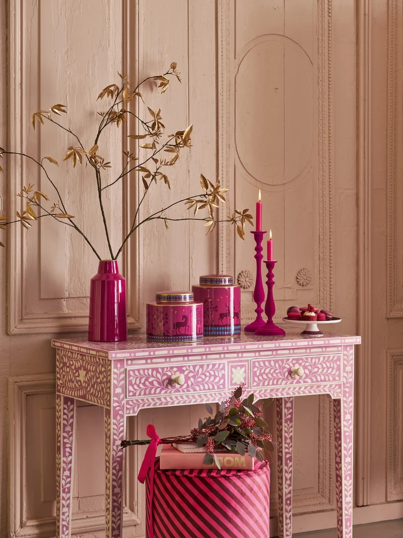 PIP STUDIO Vase Metall pink 14x28cm