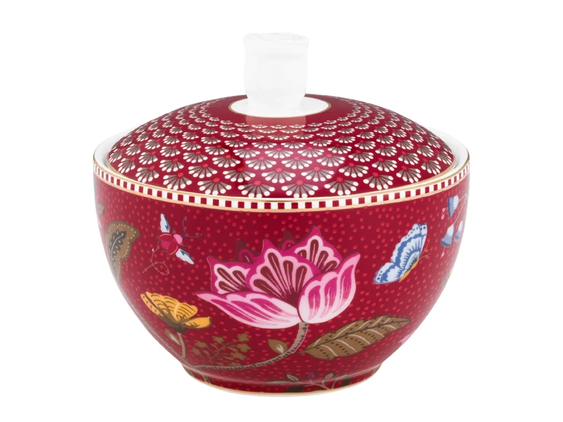PIP STUDIO Blooming Tales Fantasy Dark Red Zuckerdose 0,3l