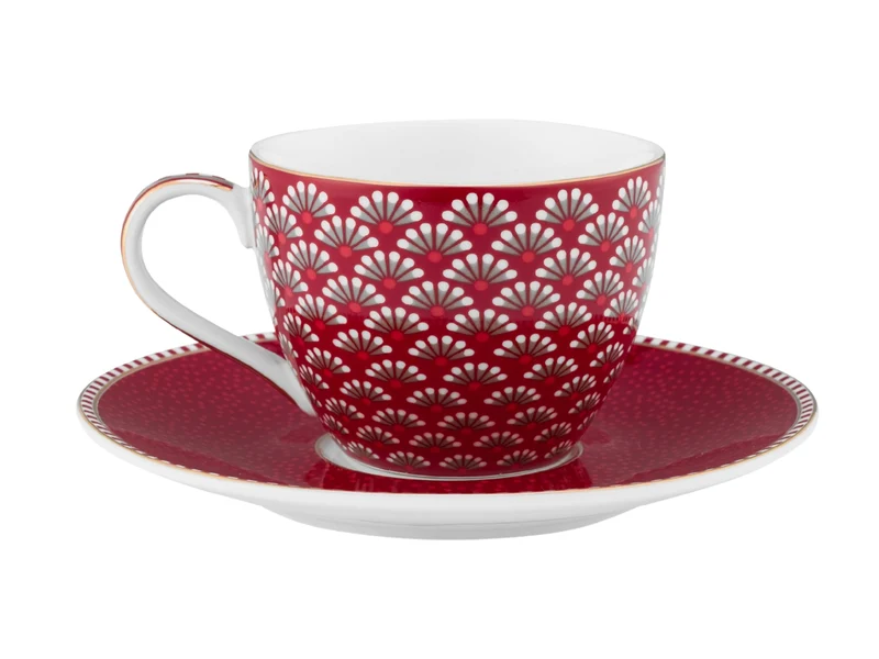 PIP STUDIO Blooming Tales Dark Red Espressotasse mit Untertasse 0,12l Set2