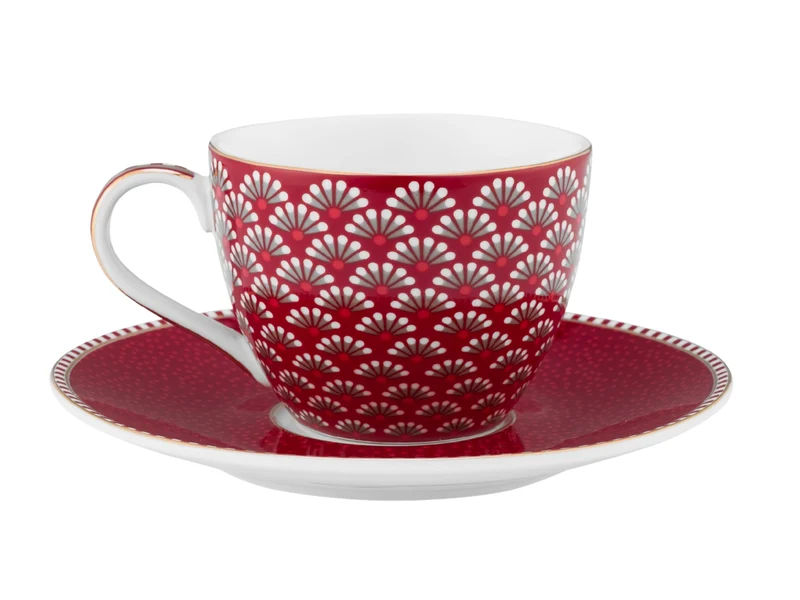 PIP STUDIO Blooming Tales Dark Red Espressotasse mit Untertasse 0,12l