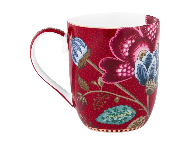 PIP STUDIO Blooming Tales Dark Red Henkelbecher Large 0,365l Set2