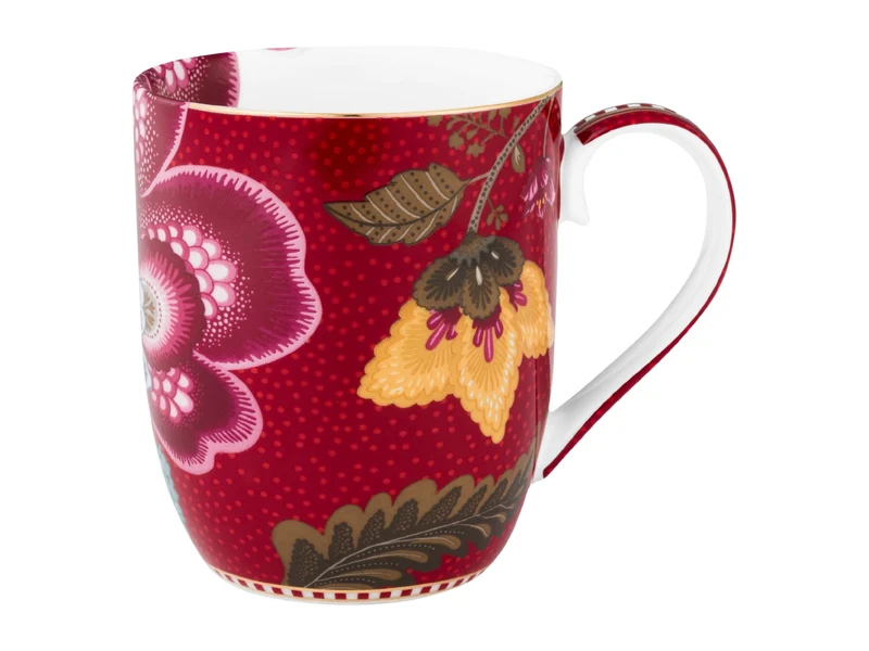 PIP STUDIO Blooming Tales Dark Red Henkelbecher Small 0,2l Set2