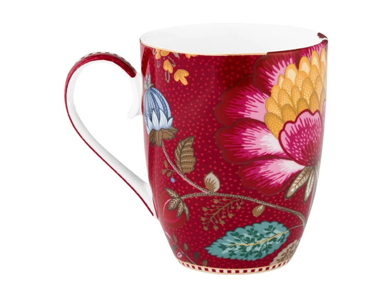 PIP STUDIO Blooming Tales Fantasy Dark Red Large Henkelbecher 0,365l
