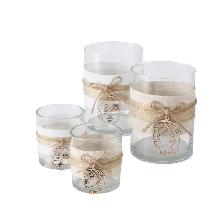 Windlicht Amaya, 2 tlg., 2 sort., Set 2