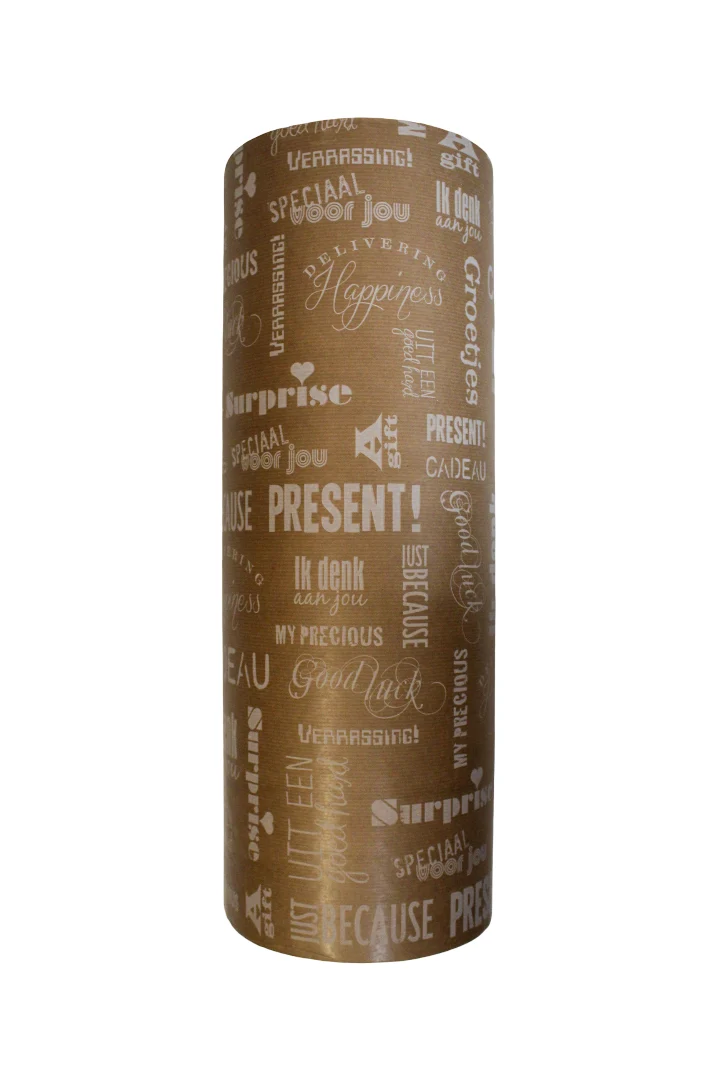 Rol pakpapier Gift Words FSCmix 50cm 10kg