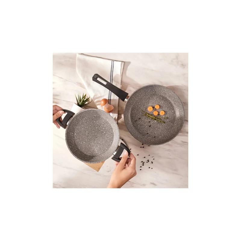 Karaca Gris Bio Granit Pfanne und flache Bratpfanne Set