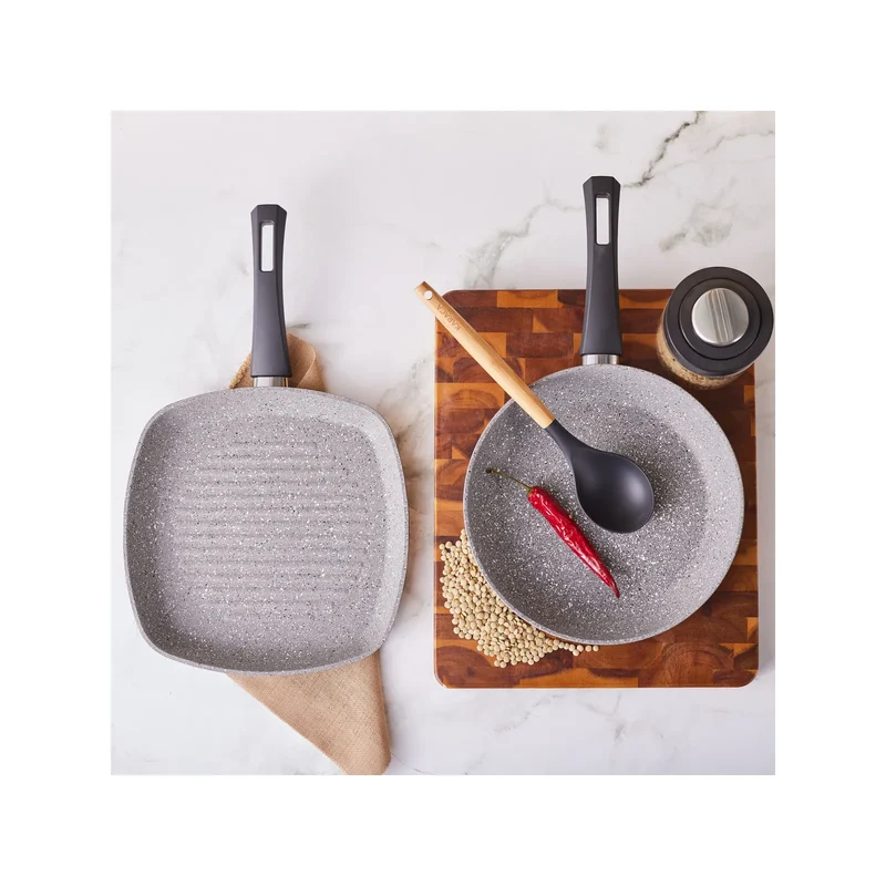 Karaca Gris Bio Granit Pfanne und Grill Set