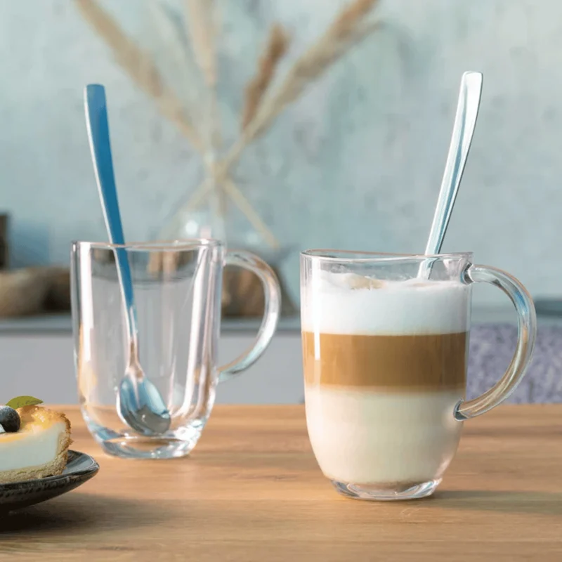 Leonardo Latte Macchiato Gläser - Napoli 380 ml + 2 Löffel - Hitzebeständig