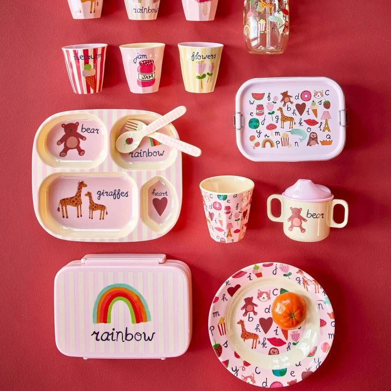 rice mittelgroßer Kinderbecher Pink ABC