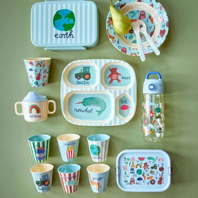 rice mittelgroßer Kinderbecher Blau ABC