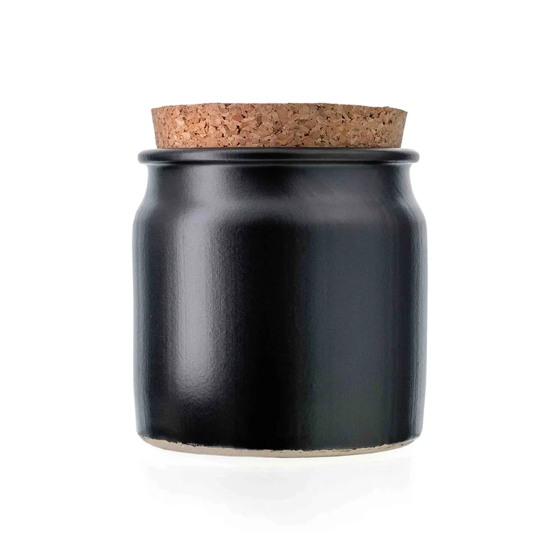 Tontöpfchen 160 ml Schwarz-Matt mit Korken