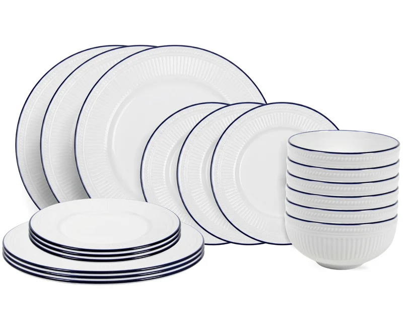 Cookinglife Geschirrset Whitmore 18-teilig / 6 Personen - 6 Speiseteller, 6 Frühstückteller und 6 Schalen