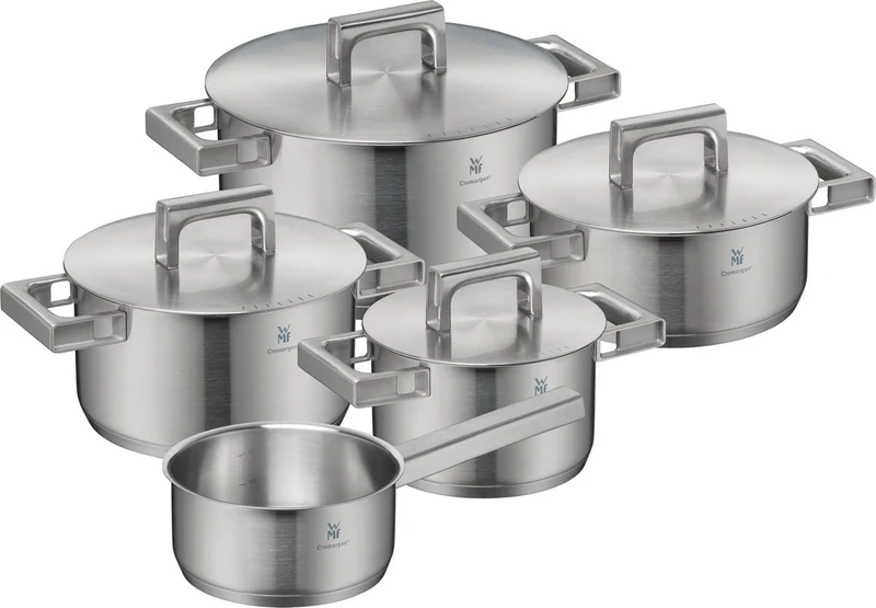 WMF Topfset Ultimate Cool 5-teilig - Edelstahl - Kochtöpfe ø 16, 20, 20, 24 cm & Stieltopf ø 16 cm