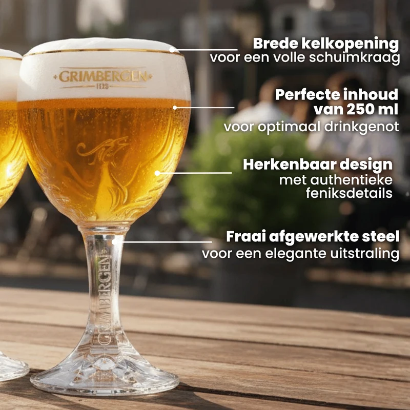 Grimbergen Biergläser auf Fuß 250 ml - 2 Stück