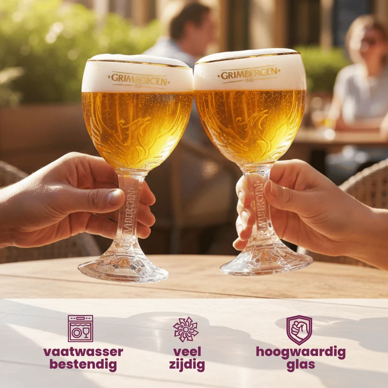 Grimbergen Biergläser mit Fuß 330 ml - 6 Stück