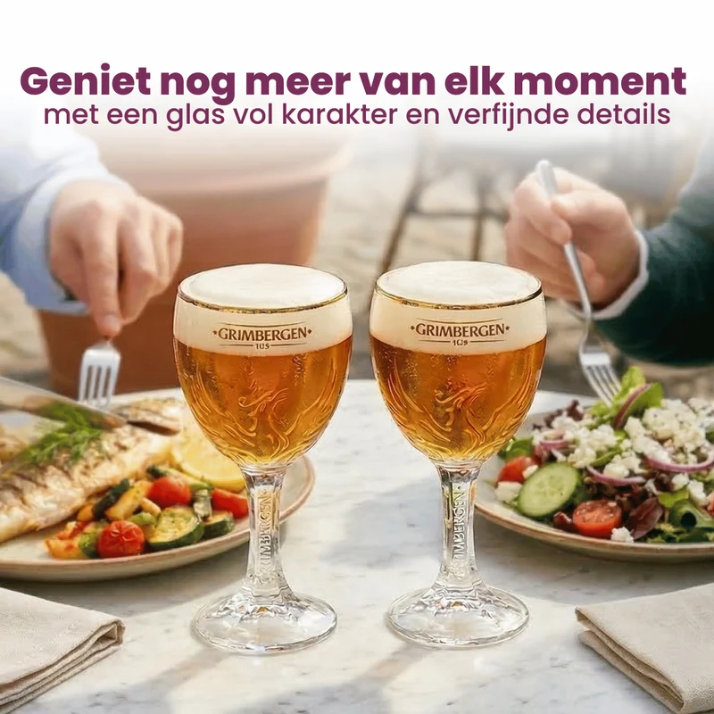Grimbergen Biergläser mit Fuß 330 ml - 6 Stück