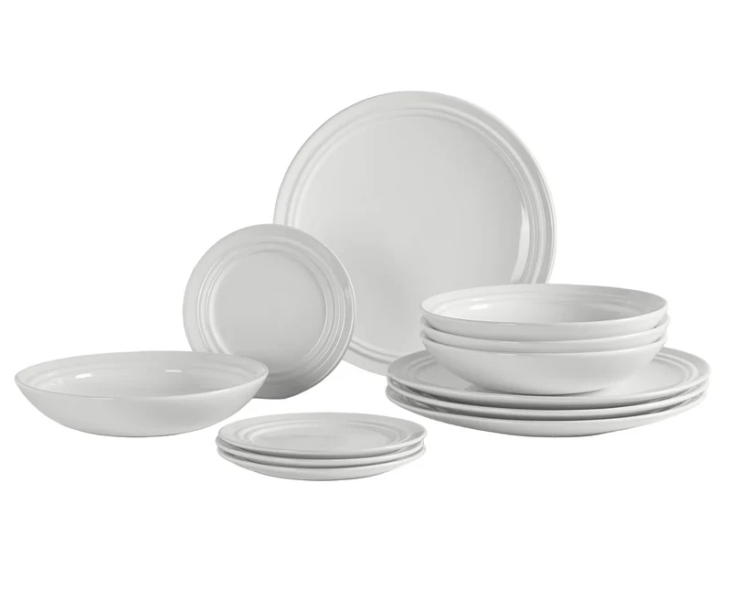 Broste Copenhagen Geschirrset Stevns 12-teilig / 4 Personen - 4 Speisetelle, 4 Frühstückteller und 4 Tiefe Teller