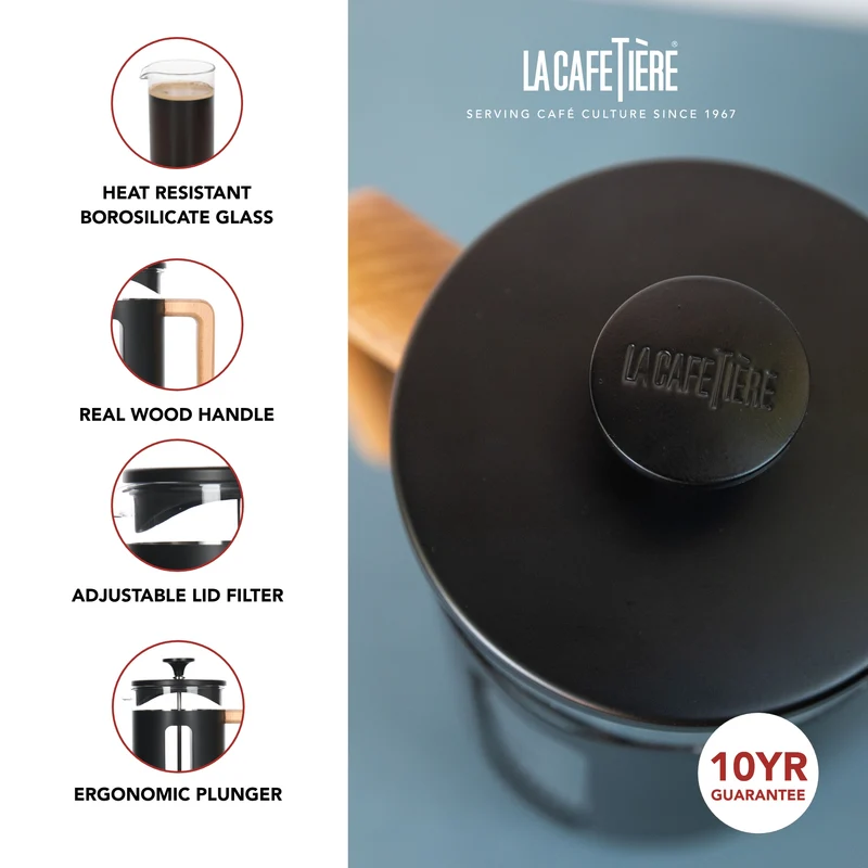 La Cafetiere Cafetiere Pisa Schwarz 350ml / 3 Tassen - French Press, Stempelkanne