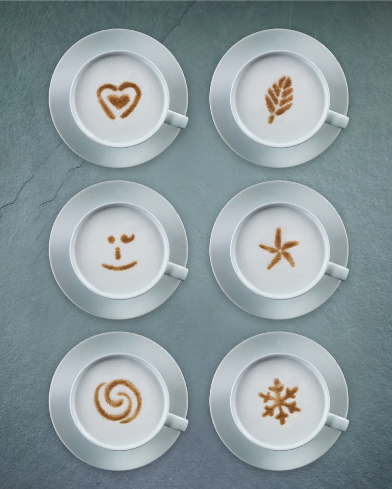 Aerolatte Kakaostreuer Cappuccino Artist Edelstahl 12cm - mit 6 Schablonen