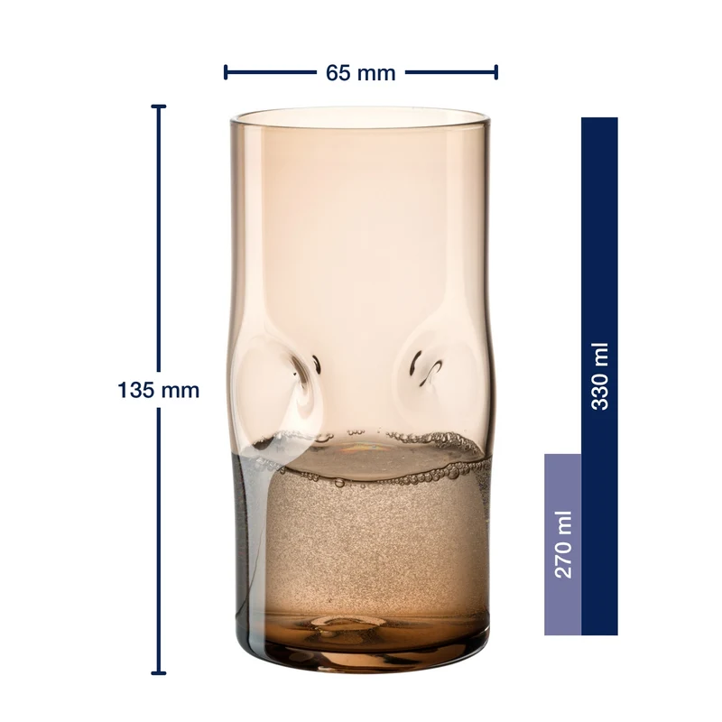 Trinkglas VESUVIO 330 ml braun 4er-Set