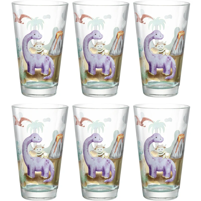 Trinkglas BAMBINI AVVENTURA 300ml Dino 6er-Set