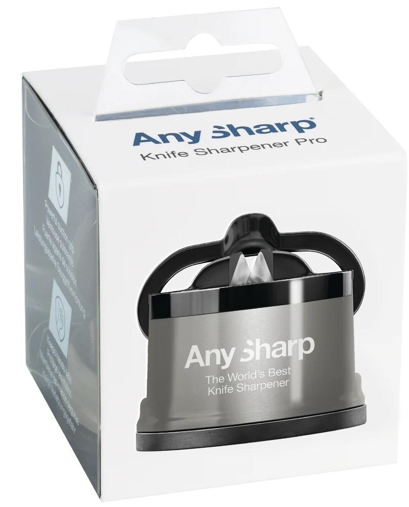 AnySharp Messerschärfer Pro Metall Silber - Messerschleifer für Messer