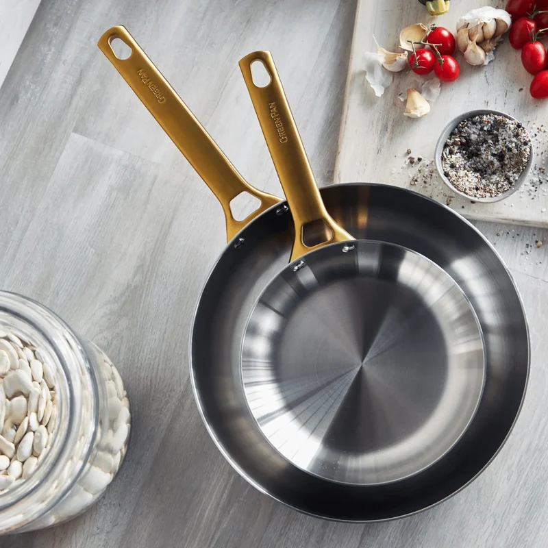 GreenPan Bratpfannenset Padova Reserve 2-teilig Triply Edelstahl - Bratpfanne ø 20 & 28 cm